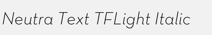 Neutra Text TF Light Italic